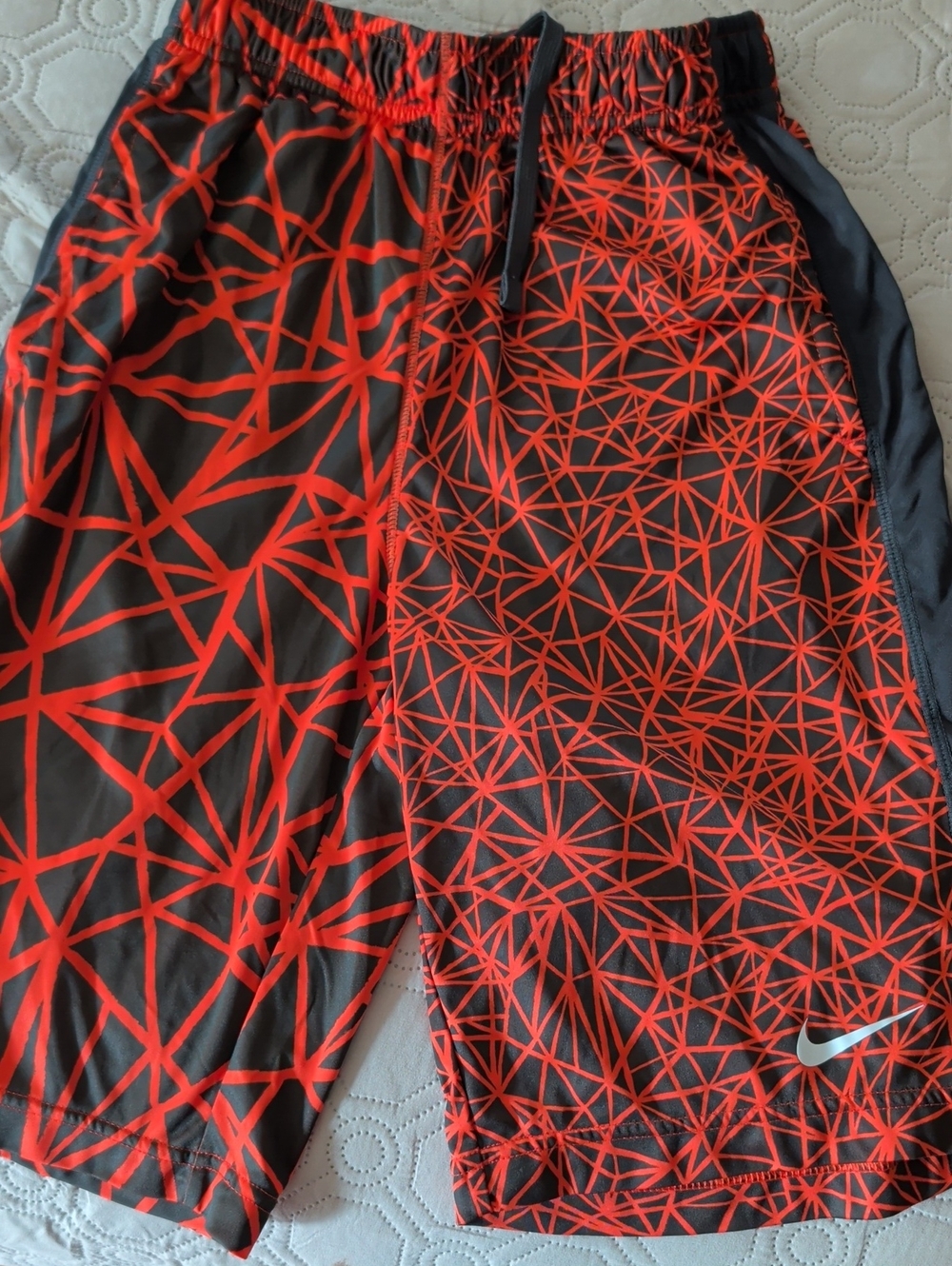 Nike Black Shorts with Red Geometric Print
